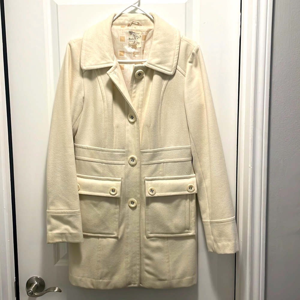 Tulle cream pea coat